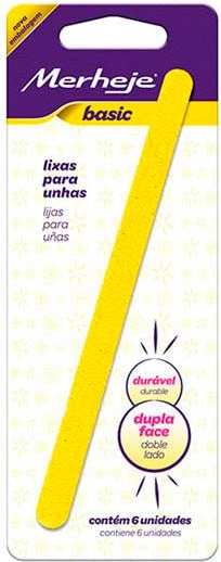 LIXA P/UNHAS MERHEJE AMARELA C/6