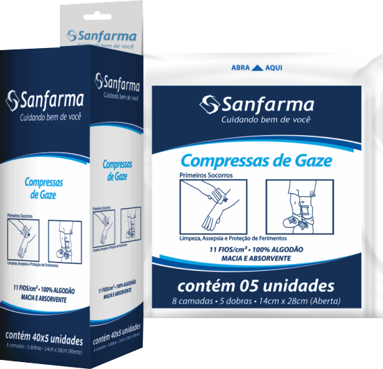 COMPRESSA GASE 11 FIOS CAIXA 40X05 SANFARMA
