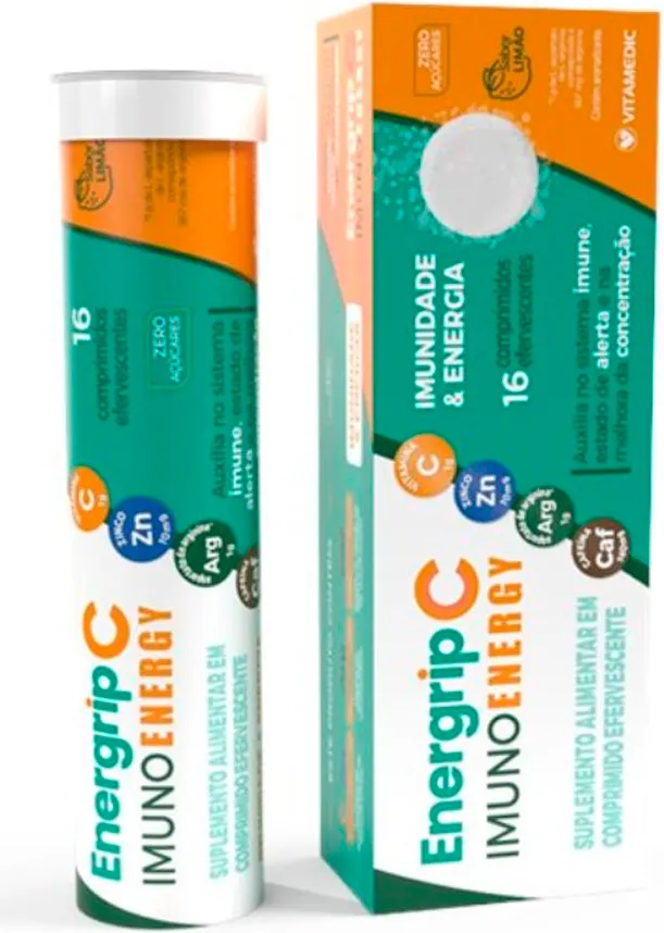 VITAMINA C +ZINCO + D400UI + CAFEINA CX 16 COMP EFERV  - ENERGRIP IMUNO ENERGY -