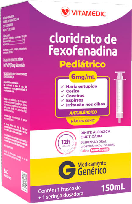 FEXOFENADINA 6MG 150ML SER ORAL  - AFECSO -  VITAMEDIC