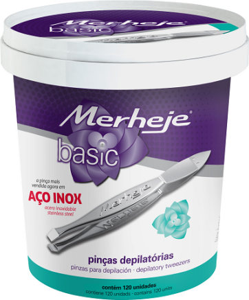 PINÇAS DEPILATORIAS POTE C/120 UN MERHEJE