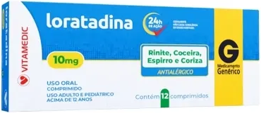LORATADINA 10MG CX 12 COMP VITAMEDIC