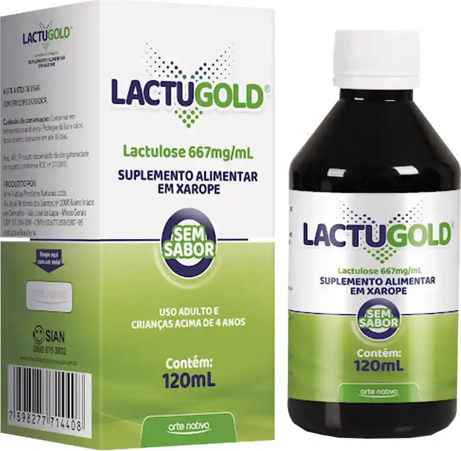 LACTULOSE  - LACTUGOLD -  SEM SABOR 120ML ARTE NATIVA