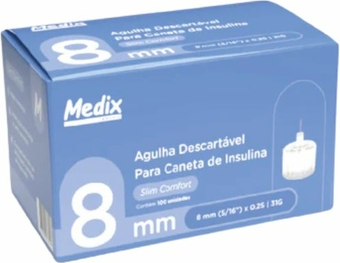 AGULHA PARA CANETA DE INSUL 31G 8MM AZUL