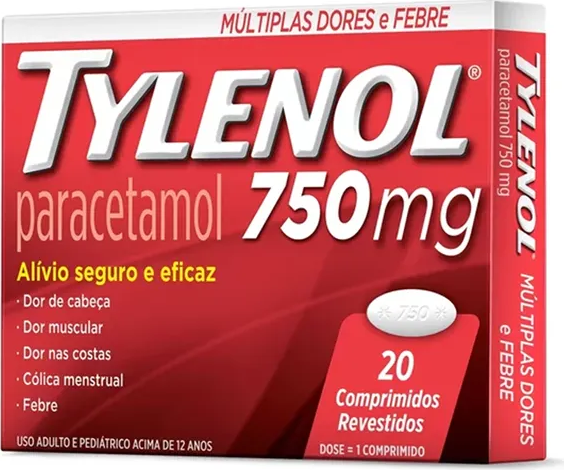 TYLENOL 750MG CX 20 COMP REV JOHNSON & JOHNSON