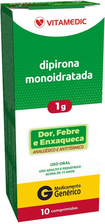 DIPIRONA 1G CX 10 COMP VITAMEDIC