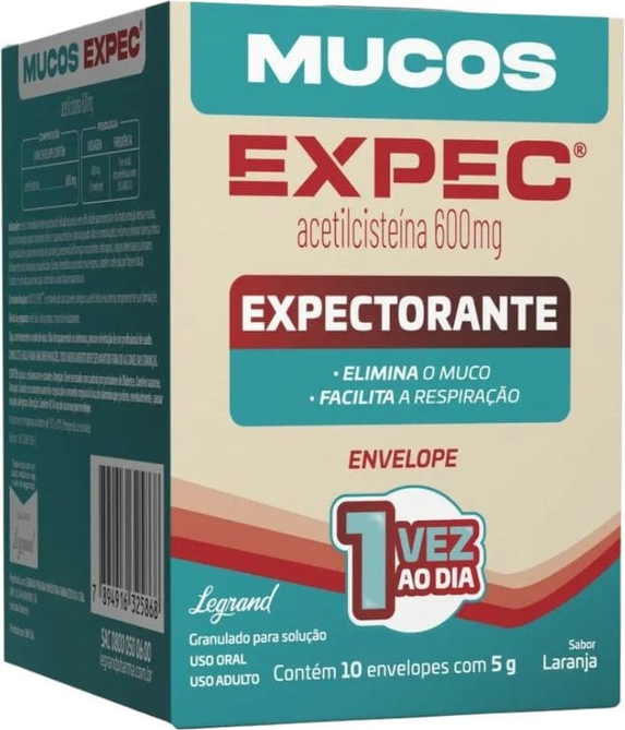 ACETILCISTEINA 600MG CX 10 ENV - MUCOS EXPEC -  LEGRAND
