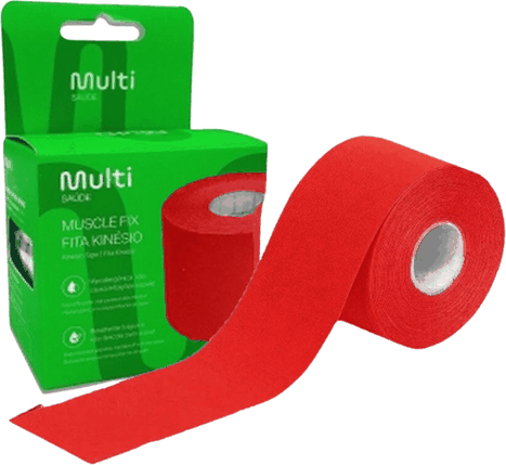 FITA KINESIO ROLO 5CMX5M VERMELHA MULTILASER