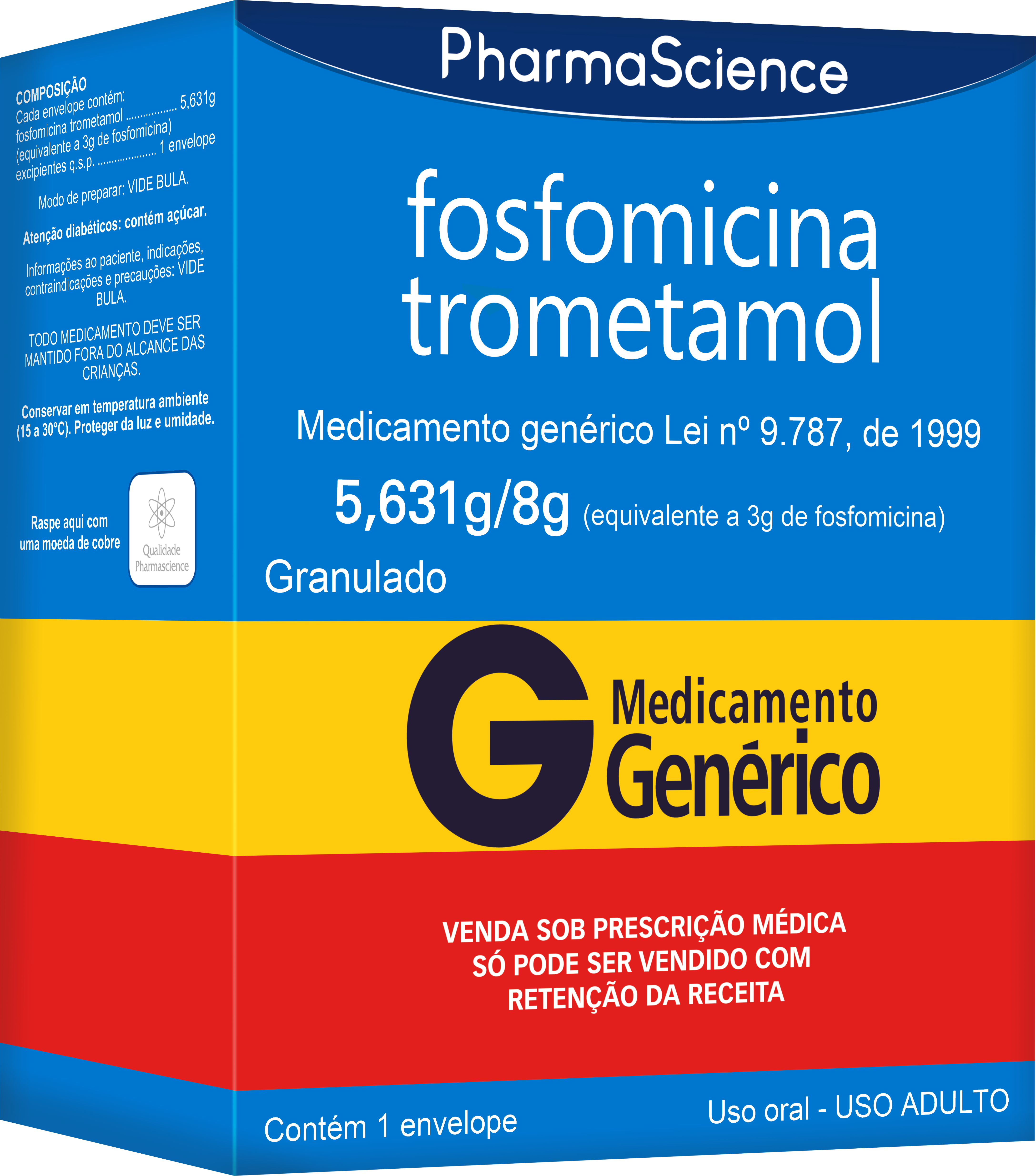 FOSFOMICINA TROMETAMOL CX C/1 ENV