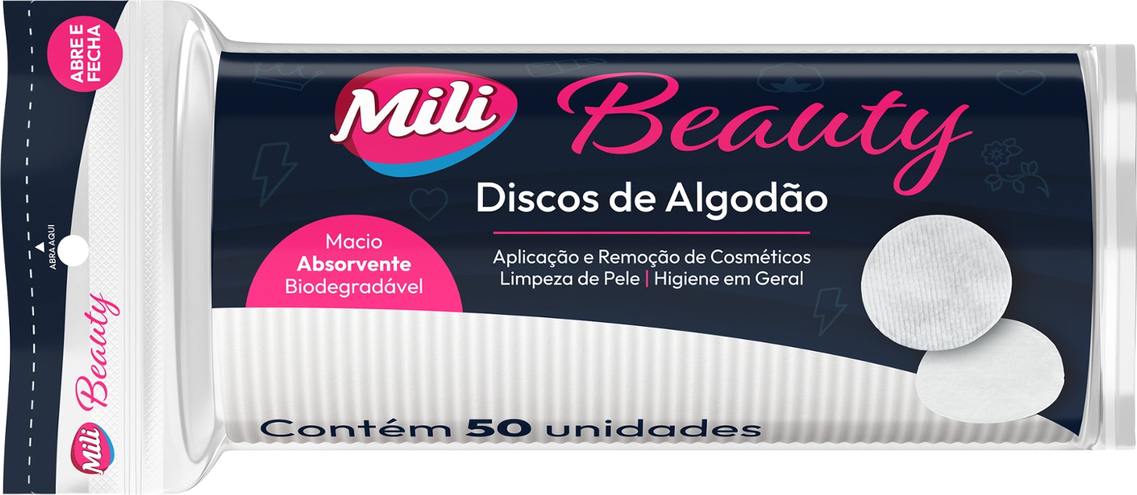 DISCOS DE ALGODAO MILI BEAUTY C/50UN