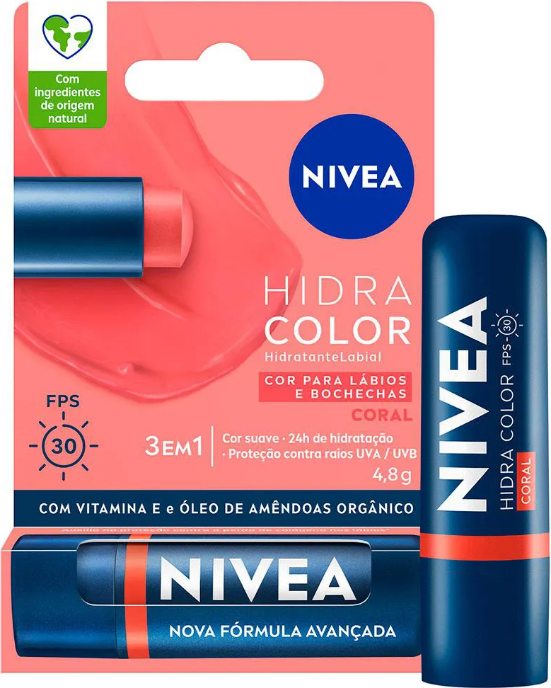 PROT LABIAL NIVEA HIDRA COLOR ROSE FPS30 4,8G