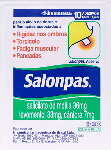 SALONPAS ADESIVO PEQUENO 10 UNIDADES