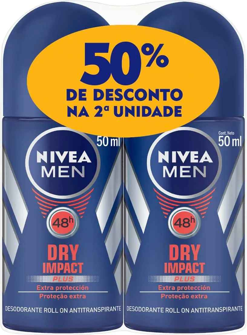 KIT DES NIVEA ROLL MEN DRY IMPACT 2 UNIDADES