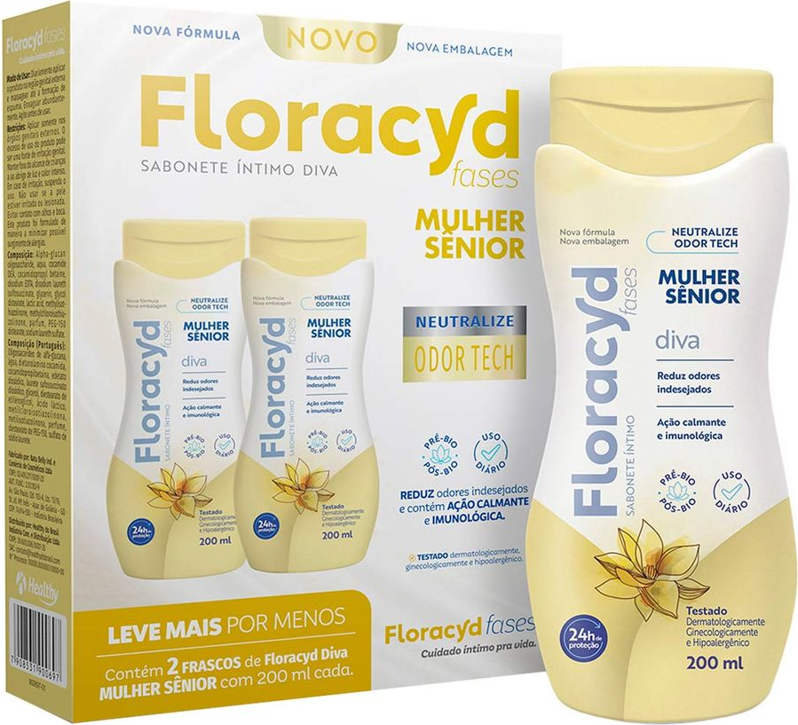 KIT FLORACYD SAB INTIMO DIVA  - SENIOR -  200ML 2UN