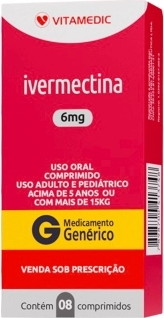 IVERMECTINA 6MG CX 08 COMP  - IVECTE -  VITAMEDIC