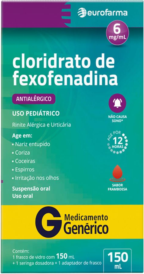 FEXOFENADINA 6MG 60ML EUROFARMA