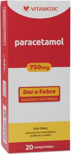 PARACETAMOL 750MG CX 10 COMP X 20 ENV VITAMEDIC