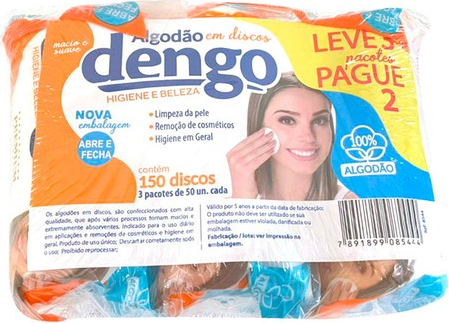 KIT ALGODAO DISCO C/3 PCT. X 50 UNIDADES  - 150 UNIDADES -  DENGO