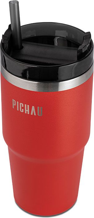 COPO TERMICO PICHAU HR120 600ML COM CANUDO VERMELHO