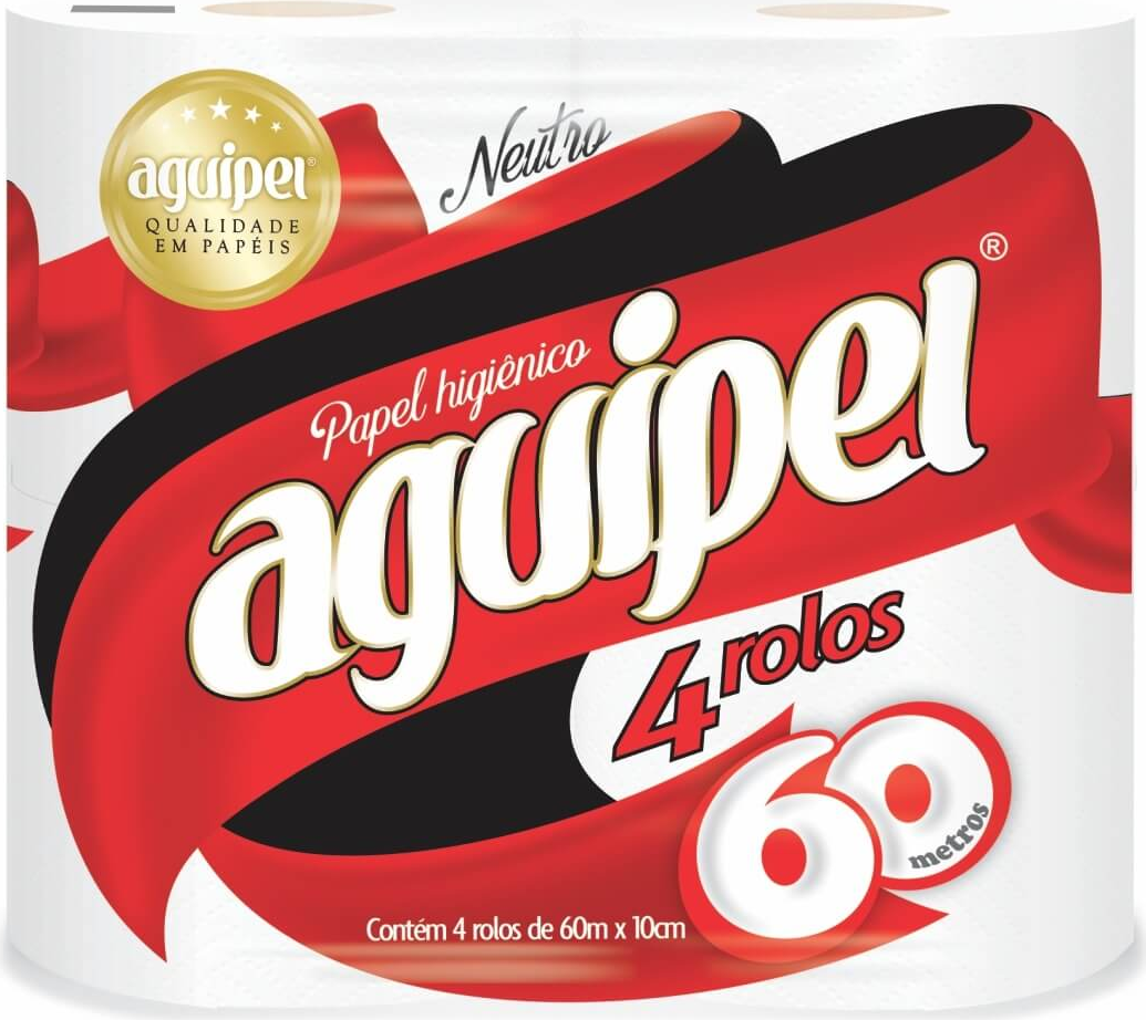 PAPEL HIG AGUIPEL FOLHA SIMPLES 60MTS 4 RL