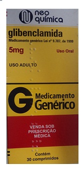 GLIBENCLAMIDA 5MG CX 30 COMP NEO QUIMICA