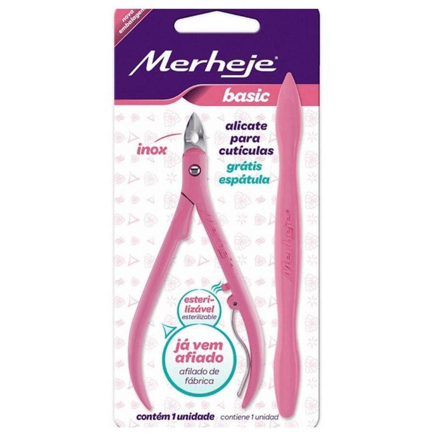 ALICATE P/CUTICULAS C/ ESPATULA MERHEJE BASIC MIX