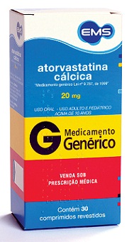ATORVASTATINA 20MG CX 30 COMP EMS