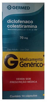 DICLOF COLESTIRAMINA 70MG CX 14 CAPS GERMED