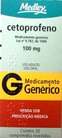 CETOPROFENO 100MG CX 20COMP MEDLEY