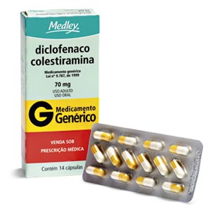 DICLOF COLESTIRAMINA 70MG CX 14 CAPS MEDLEY