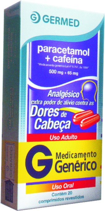 PARACETAMOL+CAFEINA 500+65MG CX 2BL X 10 COMP GERMED
