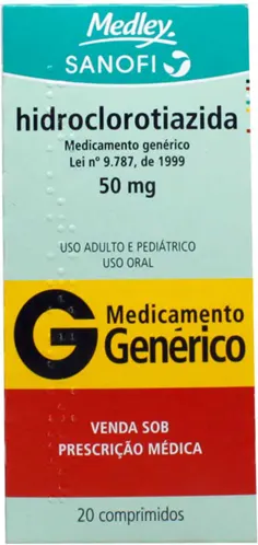 HIDROCLOROTIAZIDA 50MG CX 20 COMP MEDLEY