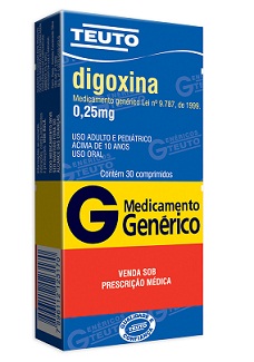 DIGOXINA 0,25MG CX 30 COMP TEUTO