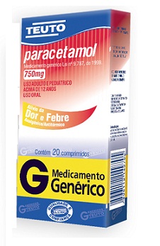 PARACETAMOL 750MG CX 20 COMP TEUTO