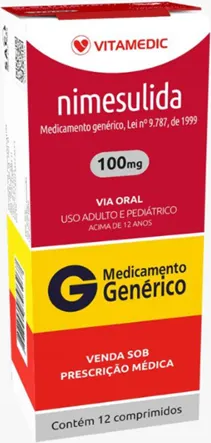 NIMESULIDA 100MG CX 12 COMP - NIMELIT -  VITAMEDIC
