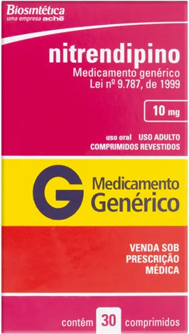 NITRENDIPINO 10MG CX 30 COMP ACHE