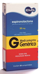 ESPIRONOLACTONA 50MG CX 30 COMP EMS