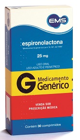 ESPIRONOLACTONA 25MG CX 30 COMP EMS