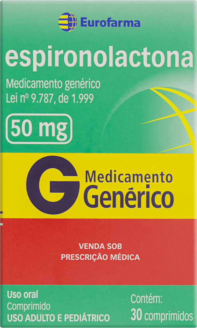 ESPIRONOLACTONA 50MG CX 30 COMP EUROFARMA