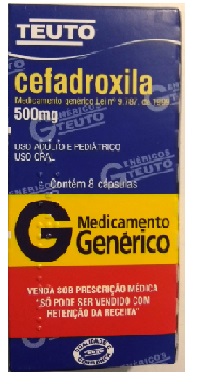 CEFADROXILA 500MG CX 08 CAPS GEL TEUTO