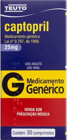 CAPTOPRIL 25MG CX 30 COMP TEUTO