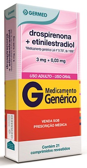 DROSPERINONA+ETINILESTRADIOL 3+0,03MG CX 21 COMP GERMED