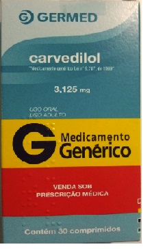 CARVEDILOL 3,125MG CX 30 COMP GERMED