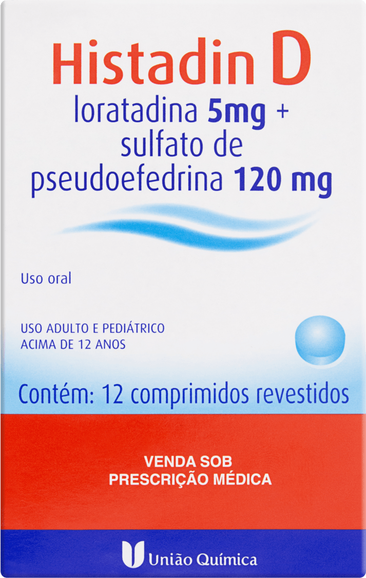 LORATADINA+ PSEUDO CX 12 DRG  - HISTADIN D -  UNIAO QUIMICA
