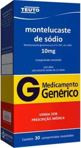 MONTELUCASTE SODIO 10MG CX 30 COMP TEUTO