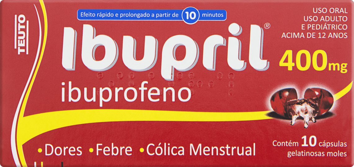IBUPROFENO 400MG CX 10 CAPS  - IBUPRIL -  TEUTO