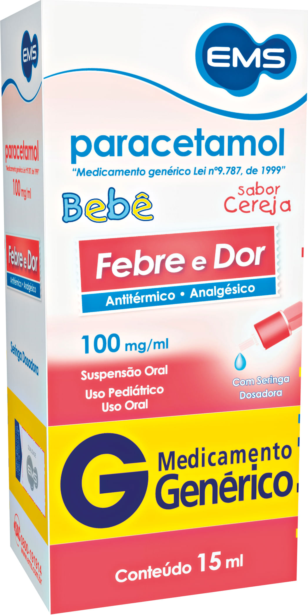 PARACETAMOL 100MG BEBE 15ML EMS