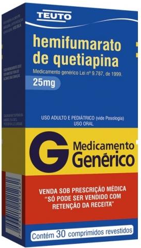 QUETIAPINA 100MG CX 30 COMP TEUTO