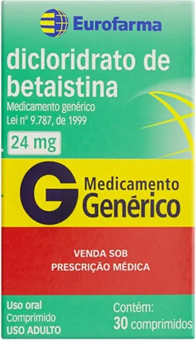 BETAISTINA 24MG CX 30 COMP EUROFARMA