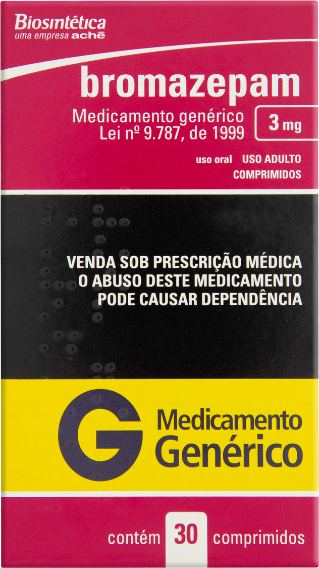 BROMAZEPAM 3MG CX 30 COMP ACHE